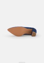 Z62T1667 Women Anna Field Leather Classic Heels Dark Blue - Image 5