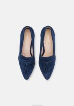 Z62T1667 Women Anna Field Leather Classic Heels Dark Blue - Image 6