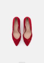 Z62T1669 Women Anna Field Leather Classic Heels Dark Red - Image 6