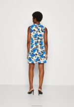 Z62T166 Women Anna Field Jersey Dress Off White/Blue - Image 3