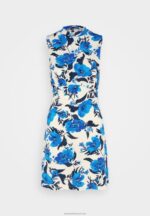 Z62T166 Women Anna Field Jersey Dress Off White/Blue - Image 5