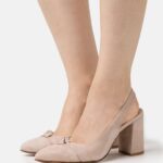 Z62T1671 Women Anna Field Leather Classic Heels Light Pink