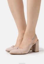 Z62T1671 Women Anna Field Leather Classic Heels Light Pink