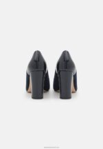Z62T1672 Women Anna Field Leather Classic Heels Dark Blue - Image 4