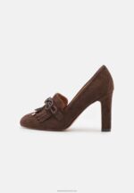 Z62T1681 Women Anna Field Leather Classic Heels Dark Brown - Image 2
