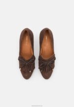 Z62T1681 Women Anna Field Leather Classic Heels Dark Brown - Image 6