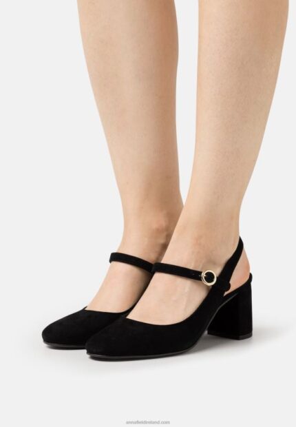 Z62T1685 Women Anna Field Leather Classic Heels Black