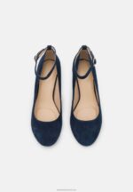 Z62T1687 Women Anna Field Leather Classic Heels Dark Blue - Image 6