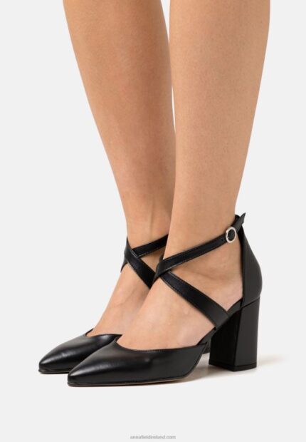 Z62T1689 Women Anna Field Leather Classic Heels Black