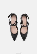 Z62T1689 Women Anna Field Leather Classic Heels Black - Image 6