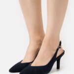 Z62T1690 Women Anna Field Leather Classic Heels Dark Blue
