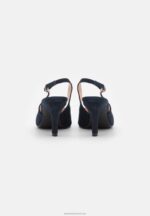 Z62T1690 Women Anna Field Leather Classic Heels Dark Blue - Image 4