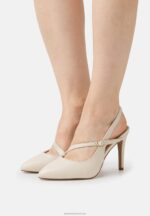 Z62T1694 Women Anna Field Leather Classic Heels Off White