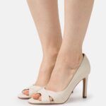 Z62T1695 Women Anna Field Leather Classic Heels White