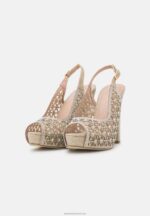 Z62T1706 Women Anna Field Platform Heels Gold - Image 3