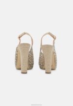 Z62T1706 Women Anna Field Platform Heels Gold - Image 4