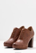 Z62T1748 Women Anna Field Comfort High Heeled Ankle Boots Cognac - Image 5