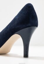 Z62T1755 Women Anna Field Leather Classic Heels Dark Blue - Image 3