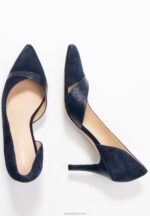 Z62T1755 Women Anna Field Leather Classic Heels Dark Blue - Image 4