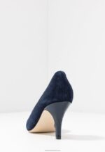 Z62T1755 Women Anna Field Leather Classic Heels Dark Blue - Image 6