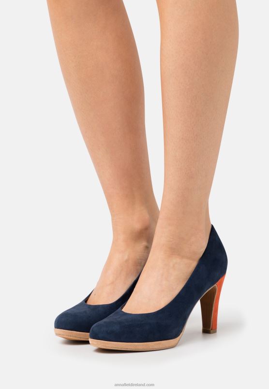 z62t1756_women_anna_field_classic_heels_navy_multi_coloured.jpg Z62T1756 Women Anna Field Classic Heels Navy/Multi-Coloured - Image 1