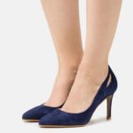 Z62T1775 Women Anna Field Leather High Heels Dark Blue