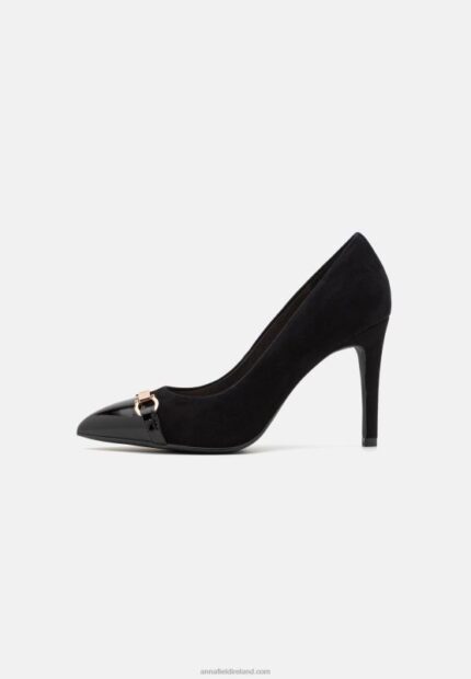 Z62T1776 Women Anna Field Leather Mia High Heels Black