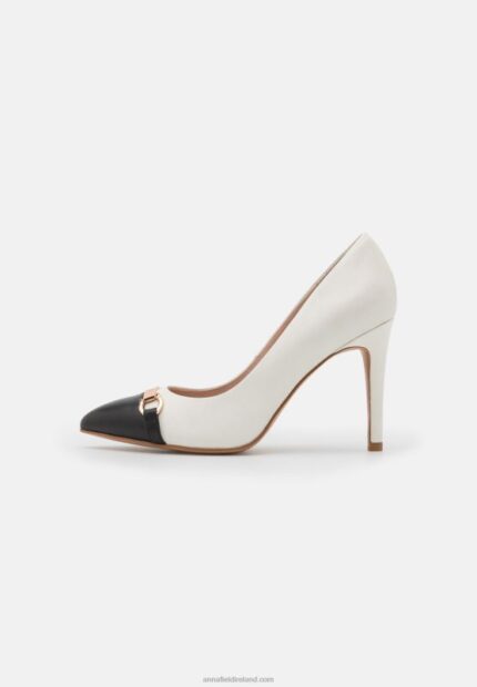 Z62T1777 Women Anna Field Leather Mia High Heels White