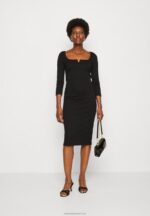 Z62T178 Women Anna Field Jersey Dress Black - Image 2