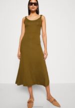 Z62T179 Women Anna Field Jersey Dress Olive - Image 4