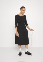 Z62T181 Women Anna Field Jersey Dress Black - Image 6