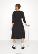 Z62T181 Women Anna Field Jersey Dress Black - Image 7