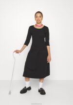 Z62T181 Women Anna Field Jersey Dress Black - Image 9