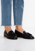 Z62T1829 Women Anna Field Leather Slip-Ons Black