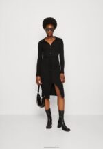 Z62T183 Women Anna Field Jersey Dress Black - Image 2