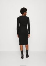 Z62T183 Women Anna Field Jersey Dress Black - Image 3