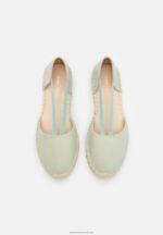 Z62T1846 Women Anna Field Leather Espadrilles Mint - Image 6
