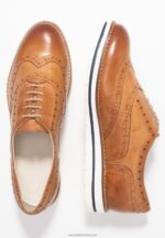Z62T1849 Women Anna Field Leather Casual Lace-Ups Cognac - Image 4