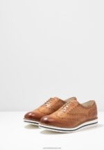 Z62T1849 Women Anna Field Leather Casual Lace-Ups Cognac - Image 5