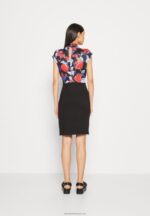 Z62T184 Women Anna Field Jersey Dress Black/Red/Blue - Image 3