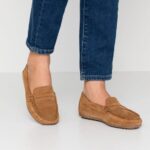 Z62T1858 Women Anna Field Leather Moccasins Cognac