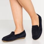Z62T1860 Women Anna Field Leather Moccasins Blue