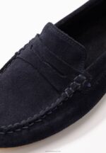Z62T1860 Women Anna Field Leather Moccasins Blue - Image 3