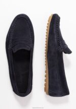 Z62T1860 Women Anna Field Leather Moccasins Blue - Image 4