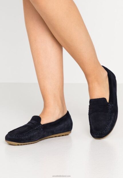 Z62T1860 Women Anna Field Leather Moccasins Blue