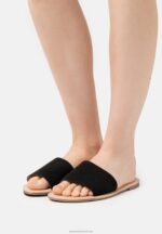 Z62T1863 Women Anna Field 2 Pack Mules Black/Cognac