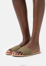 Z62T1866 Women Anna Field 2 Pack Mules Khaki/Gold