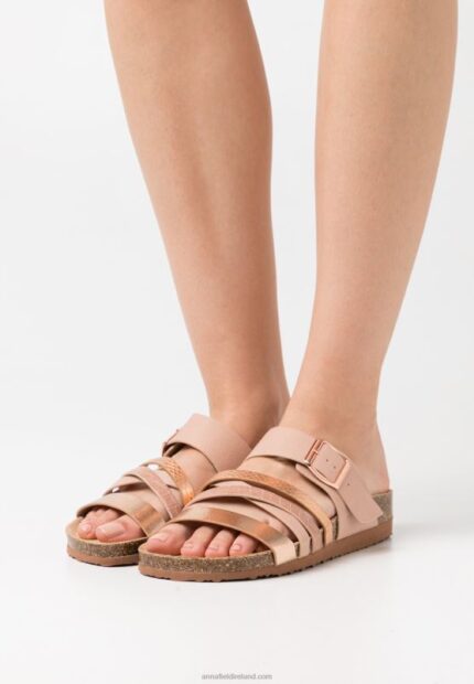 Z62T1873 Women Anna Field Mules Rose Gold-Coloured