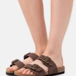 Z62T1876 Women Anna Field Slippers Dark Brown