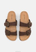 Z62T1876 Women Anna Field Slippers Dark Brown - Image 5